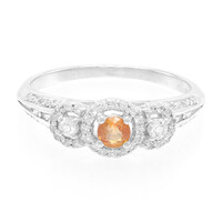 Bague en argent et Saphir orange