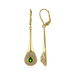 Boucles d'oreilles en argent et Diopside de Russie