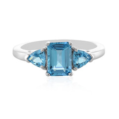 Bague en argent et Topaze bleu Suisse