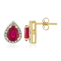 Boucles d'oreilles en argent et Rubis de Madagascar