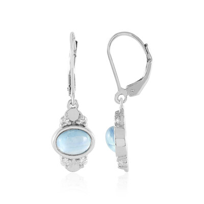 Boucles d'oreilles en argent et Aigue-marine Ofiki