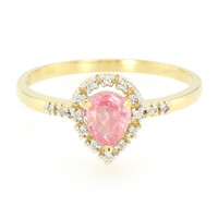 Bague en argent et Saphir Padparadscha