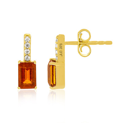 Boucles d'oreilles en or et Kyanite orange de Tanzanie