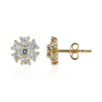 Boucles d'oreilles en argent et Topaze bleu ciel