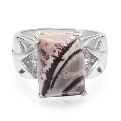 Bague en argent et Jaspe dendritique de Sonora