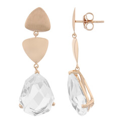 Boucles d'oreilles en argent et Quartz blanc (TPC)