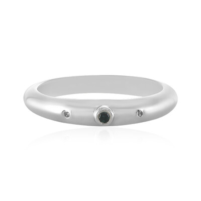 Bague en argent et Diamant bleu I2