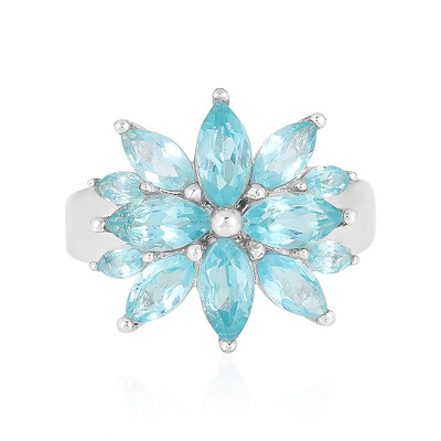 Bague en argent et Apatite bleue