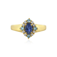 Bague en argent et Saphir étoilé bleu