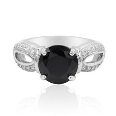 Bague en argent et Spinelle noir