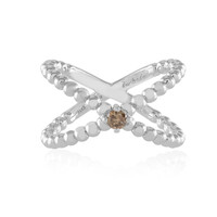 Bague en argent et Diamant champagne I3 (de Melo)