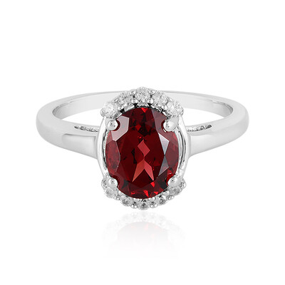 Bague en argent et Grenat du Mozambique