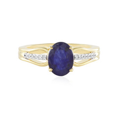Bague en argent et Saphir bleu de Madagascar