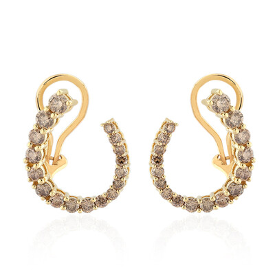 Boucles d'oreilles en or et Diamant champagne I2 (de Melo)