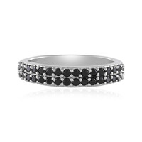 Bague en argent et Spinelle noir
