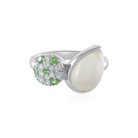 Bague en argent et Pierre de Lune blanche (KM by Juwelo)