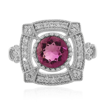 Bague en argent et Fluorite rose du Mexique