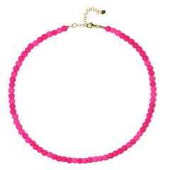 Collier en argent et Lave rose
