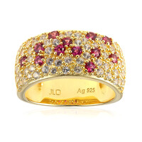 Bague en argent et Spinelle rouge de Birmanie