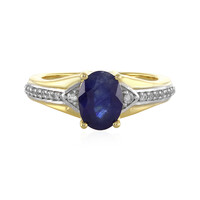 Bague en argent et Saphir bleu de Madagascar