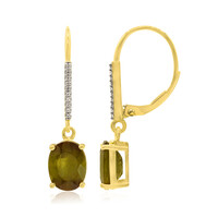 Boucles d'oreilles en or et Andalousite