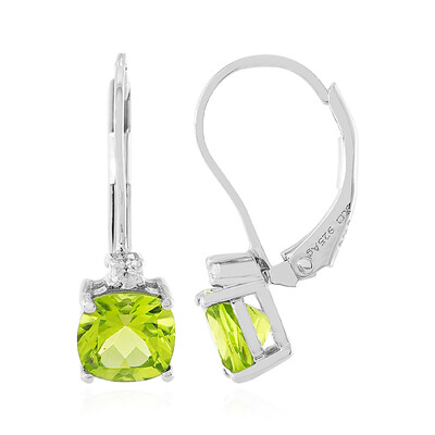 Boucles d'oreilles en argent et Péridot du Jilin
