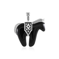 Pendentif en argent et Agate noire (Desert Chic)