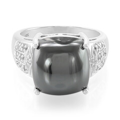 Bague en argent et Hématite noire