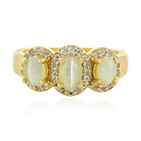 Bague en argent et Chrysobéryl œil-de-chat