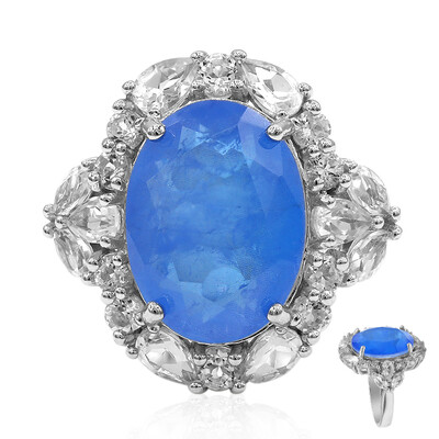 Bague en argent et Quartz bleu azur