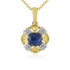 Collier en argent et Saphir étoilé bleu