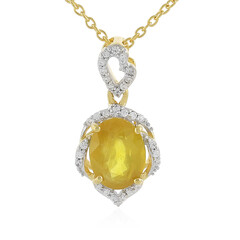 Collier en argent et Saphir jaune de Madagascar
