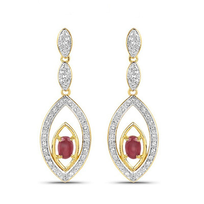 Boucles d'oreilles en argent et Rubis