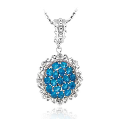 Collier en argent et Apatite bleu néon (Dallas Prince Designs)
