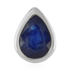 Pendentif en argent et Saphir bleu de Madagascar