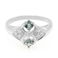 Bague en argent et Diamant vert forêt