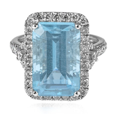 Bague en or et Aigue-Marine du Brésil AAA (CIRARI)