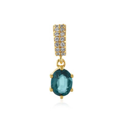 Pendentif en argent et Fluorite bleu pétrole de Belgique