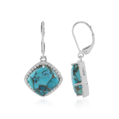 Boucles d'oreilles en argent et Turquoise cuivrée bleue (Faszination Türkis)