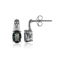 Boucles d'oreilles en argent et Quartz mystique