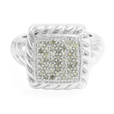 Bague en argent et Diamant champagne