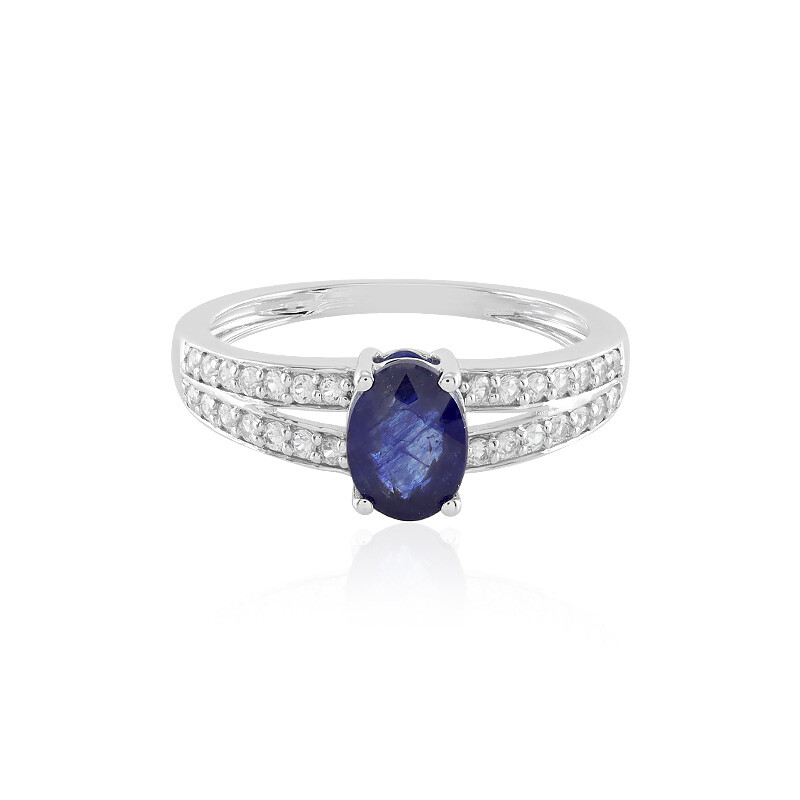 Bague en argent 925 saphir bleu de Madagascar, 0,99ct