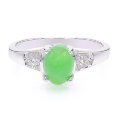 Bague en argent et Chrysoprase impériale