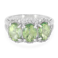 Bague en argent et Topaze kiwi