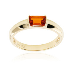 Bague en or et Opale de Feu du Mexique (CUSTODANA)