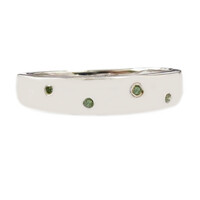Bague en argent et Diamant vert