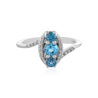 Bague en argent et Topaze bleu Suisse