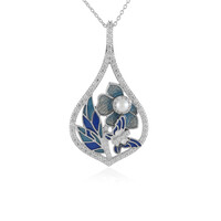 Collier en argent et Perle blanche de culture d'eau douce (Adela Silber)