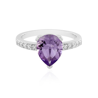 Bague en argent et Améthyste Rose de France