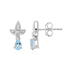 Boucles d'oreilles en argent et Topaze bleu ciel
